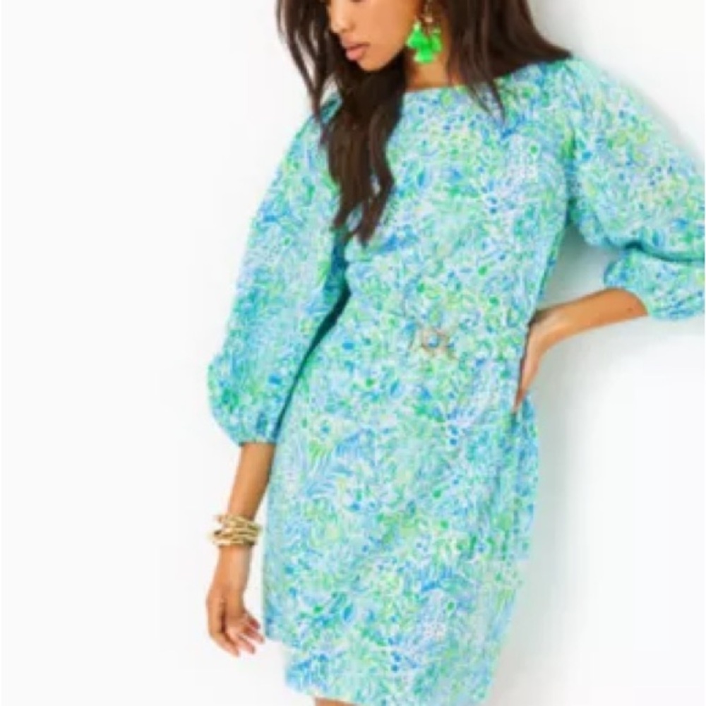 Lilly Pulitzer Blue and Green Patterned Dress